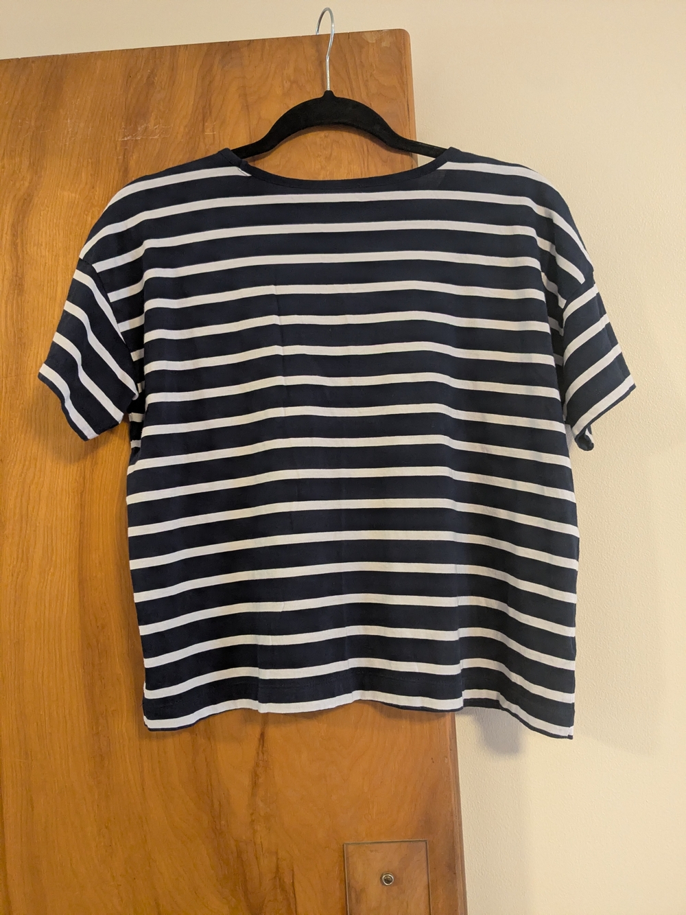 LOFT Navy & White Striped Tee with Embroidered Accent - Picture 2 of 8